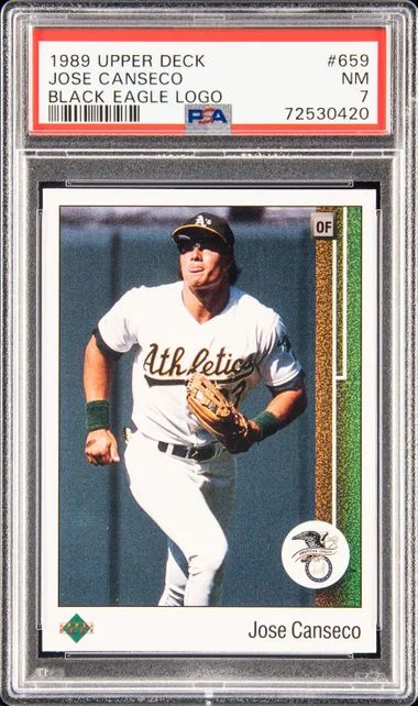 1989 Upper Deck Black Jose Canseco Eagle Logo #659 card image