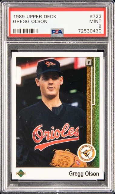 1989 Upper Deck Gregg Olson #723 card image