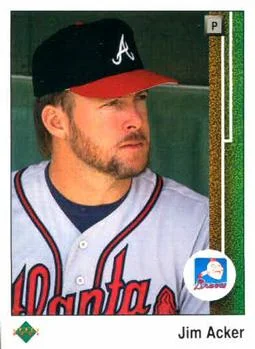 1989 Upper Deck Jim Acker UERUER: incorrect statistics #52 card image
