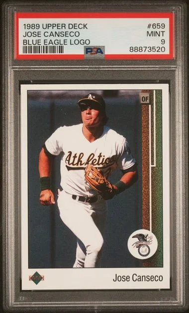 1989 Upper Deck Jose Canseco Blue Eagle Logo #659 card image