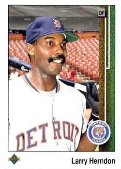 1989 Upper Deck Larry Herndon UERUER: BA should be .274 #49 card image