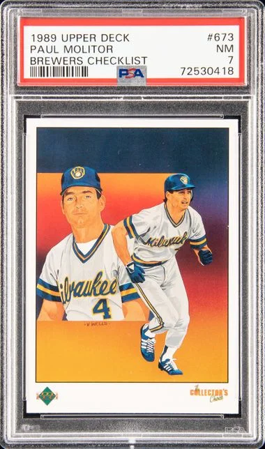 1989 Upper Deck Paul Molitor Brewers Checklist #673 card image