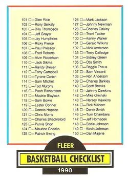 1990-91 Fleer Checklist: 101-198 #198 card image