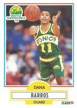 1990-91 Fleer Dana Barros #175 card image