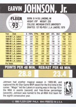 1990-91 Fleer Earvin Johnson #93 card back image