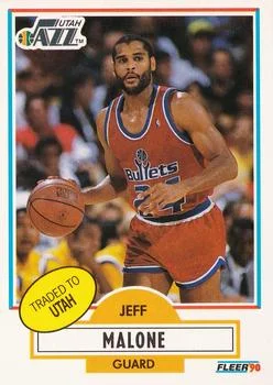 1990-91 Fleer Jeff Malone TR #195 card image