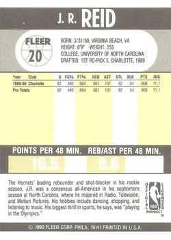 1990-91 Fleer J.R. Reid #20 card back image
