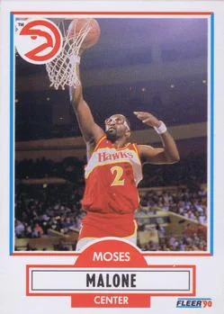 1990-91 Fleer Moses Malone #3 card image
