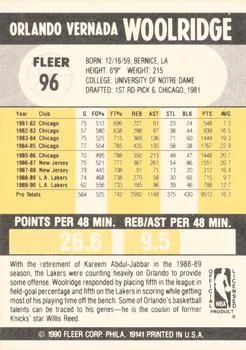 1990-91 Fleer Orlando Woolridge #96 card back image