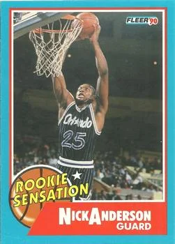 1990-91 Fleer Nick Anderson [Rookie Sensations] Rookie Sensations #7 card image