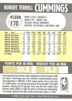 1990-91 Fleer Terry Cummings #170 card back image
