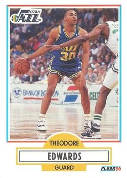 1990-91 Fleer Theodore Edwards #185 card image