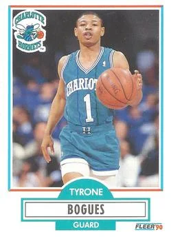 1990-91 Fleer Tyrone Bogues #16 card image