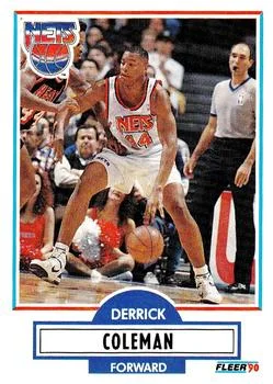 1990-91 Fleer Update Derrick Coleman #U-60 card image