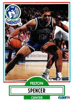 1990-91 Fleer Update Felton Spencer #U-57 card image