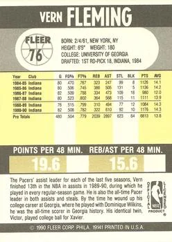 1990-91 Fleer Vern Fleming #76 card back image