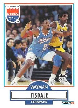 1990-91 Fleer Wayman Tisdale #167 card image
