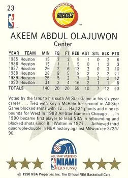 1990-91 Hoops Akeem Olajuwon #23 card back image