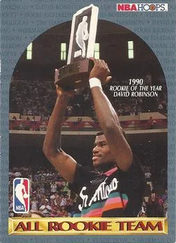 1990-91 Hoops David Robinson / Vlade Divac / Tim Hardaway / Pooh Richardson / Sherman Douglas ART [All-Rookie Team] All-Rookie Team #NNO card image