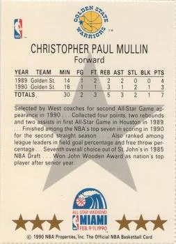 1990-91 Hoops Chris Mullin [All-Star Program Perforated] All-Star Program Perforated #NNO card back image