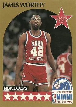 1990-91 Hoops James Worthy [All-Star Program Perforated] All-Star Program Perforated #NNO card image