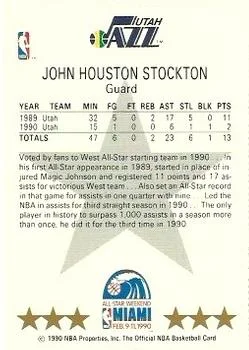 1990-91 Hoops John Stockton [All-Star Program Perforated] All-Star Program Perforated #NNO card back image