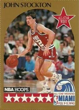1990-91 Hoops John Stockton [All-Star Program Perforated] All-Star Program Perforated #NNO card image