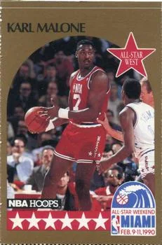 1990-91 Hoops Karl Malone [All-Star Program Perforated] All-Star Program Perforated #NNO card image