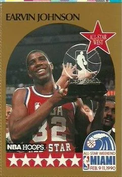 1990-91 Hoops Magic Johnson [All-Star Program Perforated] All-Star Program Perforated #NNO card image