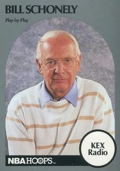 1990-91 Hoops Bill Schonely Play-by-Play [Announcers] Announcers #NNO card image