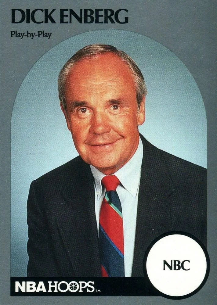 1990-91 Hoops Dick Enberg Play-by-Play [Announcers] Announcers #NNO card image