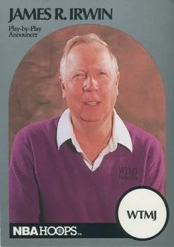 1990-91 Hoops James R. Irwin Play-by-Play Announcer [Announcers] Announcers #NNO card image