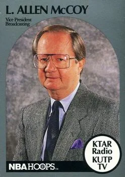 1990-91 Hoops L. Allen McCoy Vice President - Broadcasting [Announcers] Announcers #NNO card image