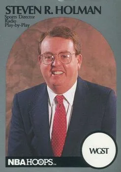 1990-91 Hoops Steven R. Holman Sports Director / Radio Play-by-Play [Announcers] Announcers #NNO card image