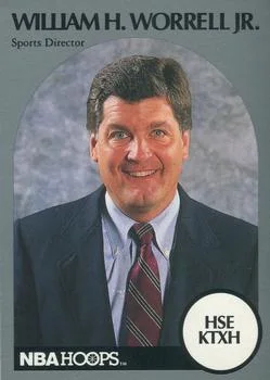 1990-91 Hoops William H. Worrell Jr. Sports Director [Announcers] Announcers #NNO card image