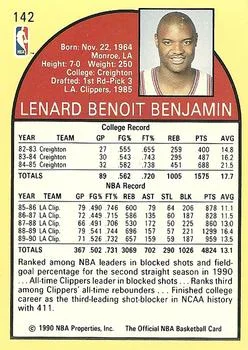 1990-91 Hoops Benoit Benjamin #142 card back image