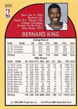 1990-91 Hoops Bernard King #300 card back image