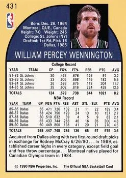 1990-91 Hoops Bill Wennington #431 card back image