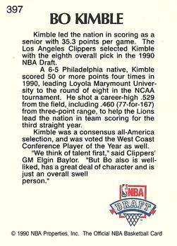 1990-91 Hoops Bo Kimble LP #397 card back image