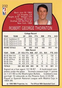 1990-91 Hoops Bob Thornton #232 card back image