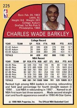 1990-91 Hoops Charles Barkley #225 card back image