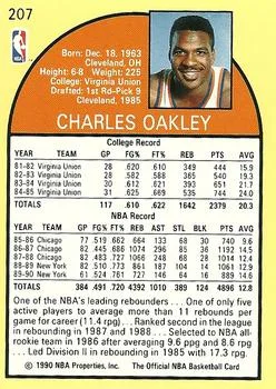 1990-91 Hoops Charles Oakley #207 card back image