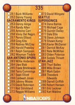 1990-91 Hoops Checklist: 251-336 #335 card image