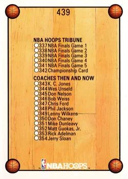 1990-91 Hoops Checklist: 337-381 #439 card image