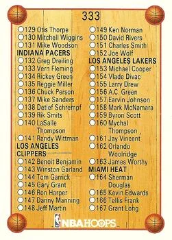 1990-91 Hoops Checklist: 88-167 #333 card back image