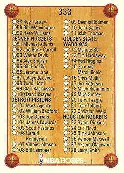 1990-91 Hoops Checklist: 88-167 #333 card image
