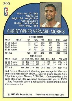 1990-91 Hoops Chris Morris #200 card back image