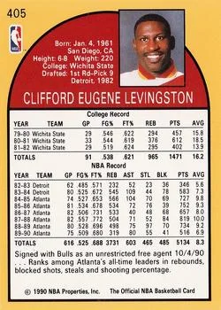 1990-91 Hoops Cliff Levingston #405 card back image