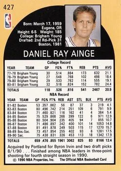 1990-91 Hoops Danny Ainge #427 card back image