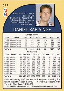 1990-91 Hoops Danny Ainge SP #253 card back image